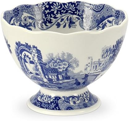 Amazon.com | Portmeirion Blue Italian Footed Bowl | Made of Porcelain | Berries, Sweets, and Choc... | Amazon (US)