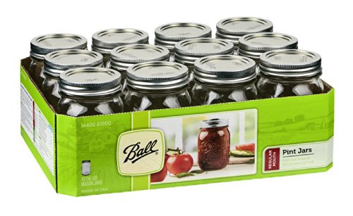 Ball 16oz Mason Jars Regular Mouth,12-Pack, Clear | Amazon (US)