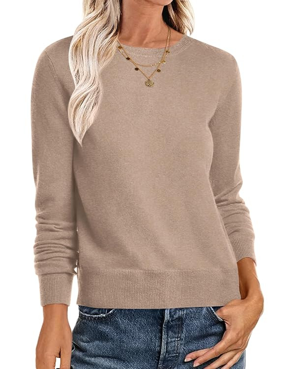 ANRABESS Sweaters for Women Long Sleeve Lightweight Crewneck Soft Basic Knit Loose Fit Pullover T... | Amazon (US)