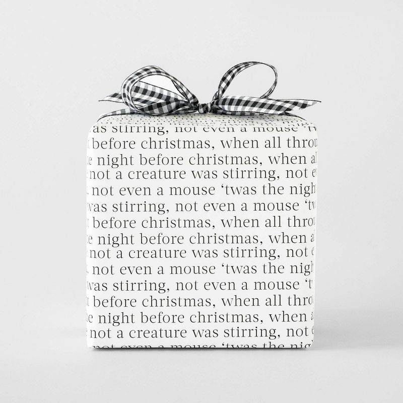25 sq ft 'Twas the Night Before Christmas' Gift Wrap White/Black - Sugar Paper™ + Target | Target