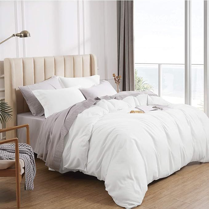 Bedsure Duvet Cover King Size White - King Duvet Cover Comforter Cover Bedding Set with Zipper Cl... | Amazon (US)