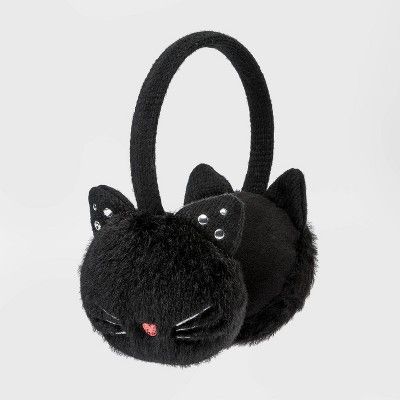 Girls&#39; Cat Earmuff Hat - Cat &#38; Jack&#8482; Black | Target