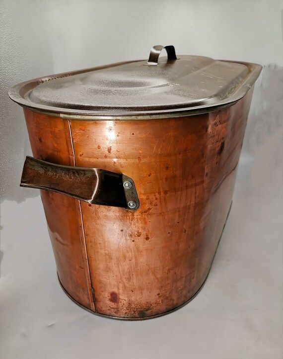 Vintage Copper Boiler Wash Tub With Steel Lid Circa 1920s | Etsy Canada | Etsy (CAD)