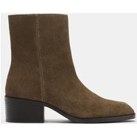 Zara - Split Suede Heeled Anble Boots - Taupe Grey - 6 - Woman | Zara UK