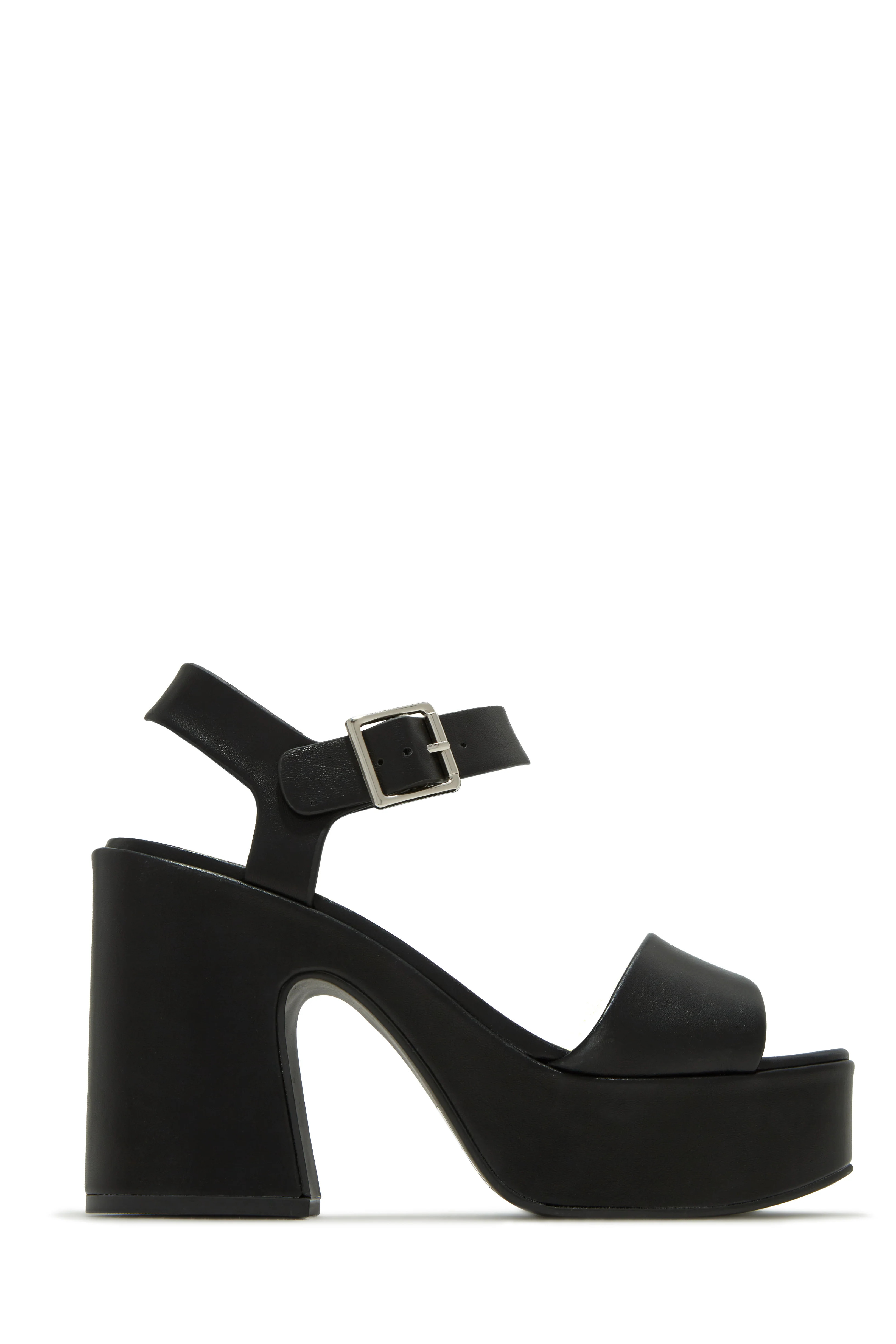 Miss Lola | Sunday Views Black Platform Block Heels | MISS LOLA