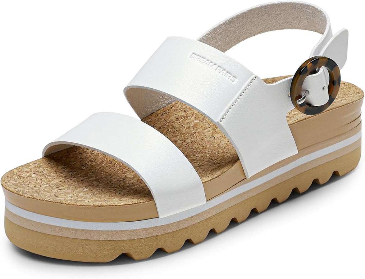 DREAM PAIRS Women's Orthopedic Arch Support Platform Sandals Comfortable Cork Sole Low Wedges San... | Amazon (US)