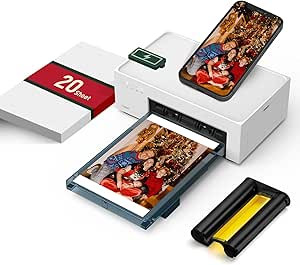 Liene White M200 4x6'' Photo Printer Battery Edition, Wireless Photo Printer for iPhone Android, ... | Amazon (US)