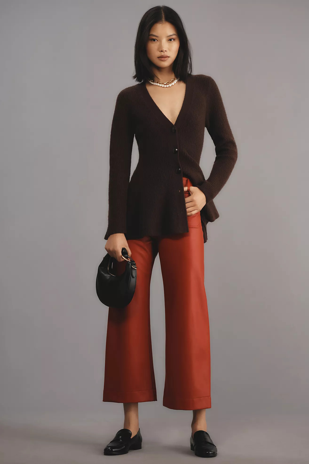 The Colette Cropped Wide-Leg Pants by Maeve: Faux-Leather Edition | Anthropologie (US)