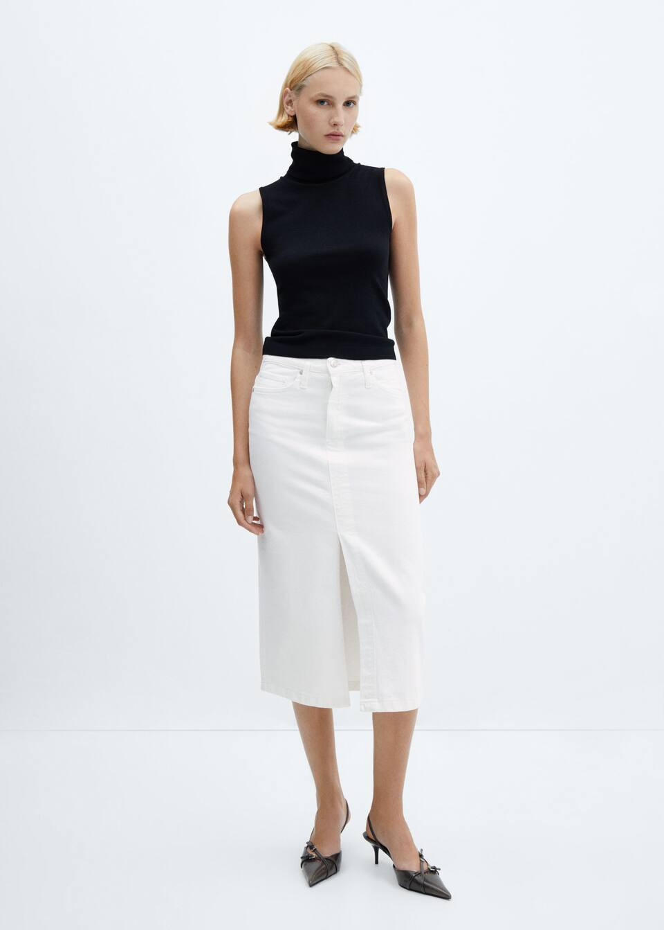 Denim midi-skirt -  Women | Mango USA | MANGO (US)
