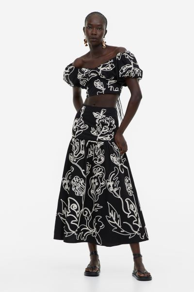 Embroidered Maxi Skirt | H&M (US + CA)