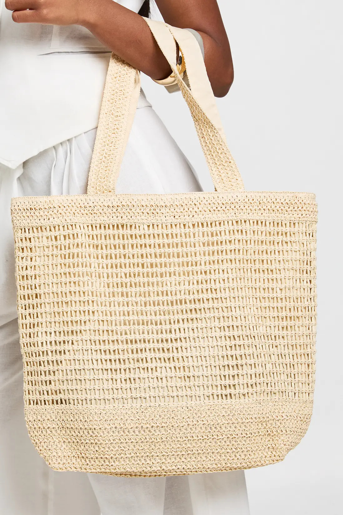 Natural Basic Lined Straw Beach Bag | Boohoo | Boohoo.com (UK & IE)