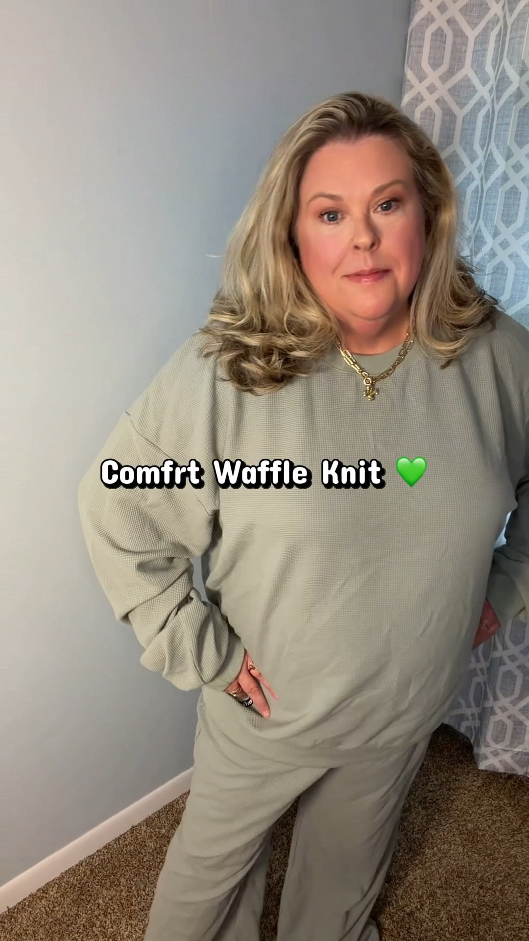 Comfrt Waffle Knit lounge top and pants are so comfortable and a nice weight. #Comfrt 

#LTKPlusSize #LTKootd #LTKMothersDay