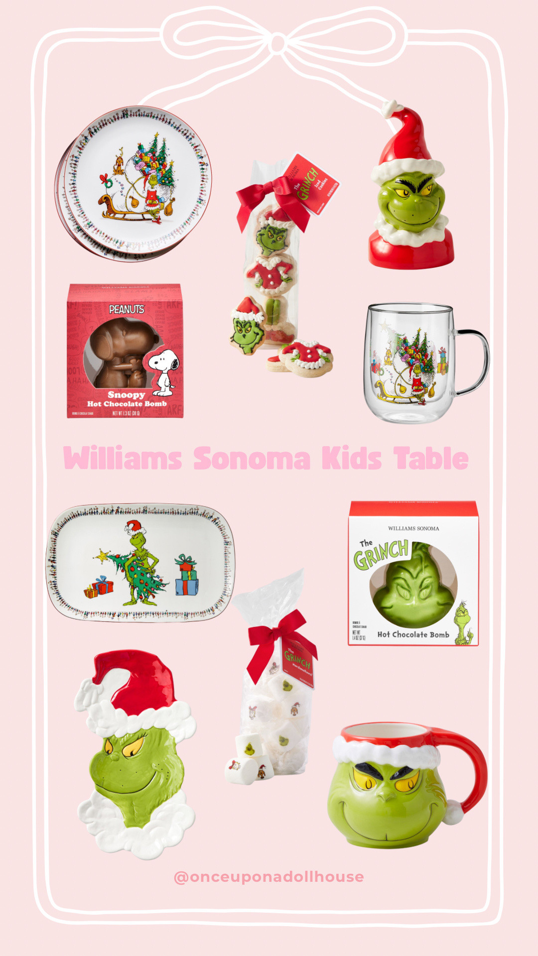 Williams Sonoma Kids Table! 

Plates, glasses, tray, candle, Grinch mug, marshmallows, cookies

#LTKHoliday #LTKHome #LTKKids