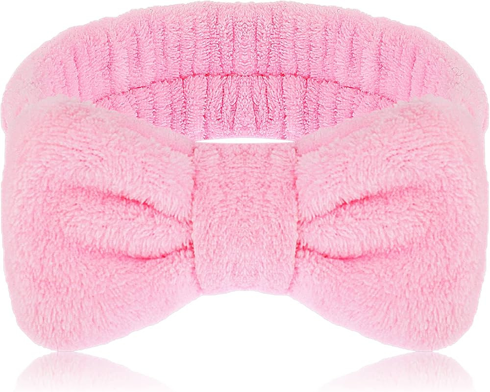 Molain Bowknot Hairband for Women, Coral Fleece Elastic Headband for Washing Face Shower Sports B... | Amazon (US)