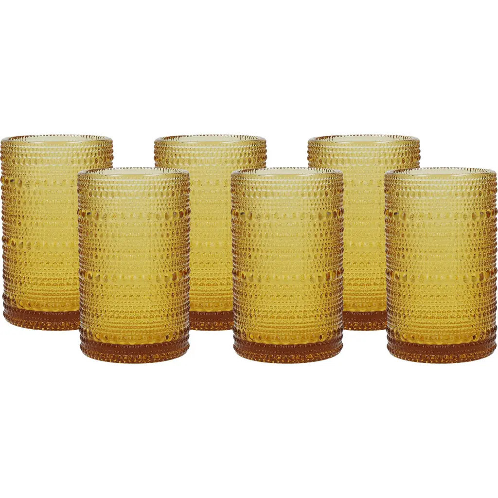 Fortessa Jupiter Set of 6 Iced Beverage Glasses in Amber at Nordstrom | Nordstrom