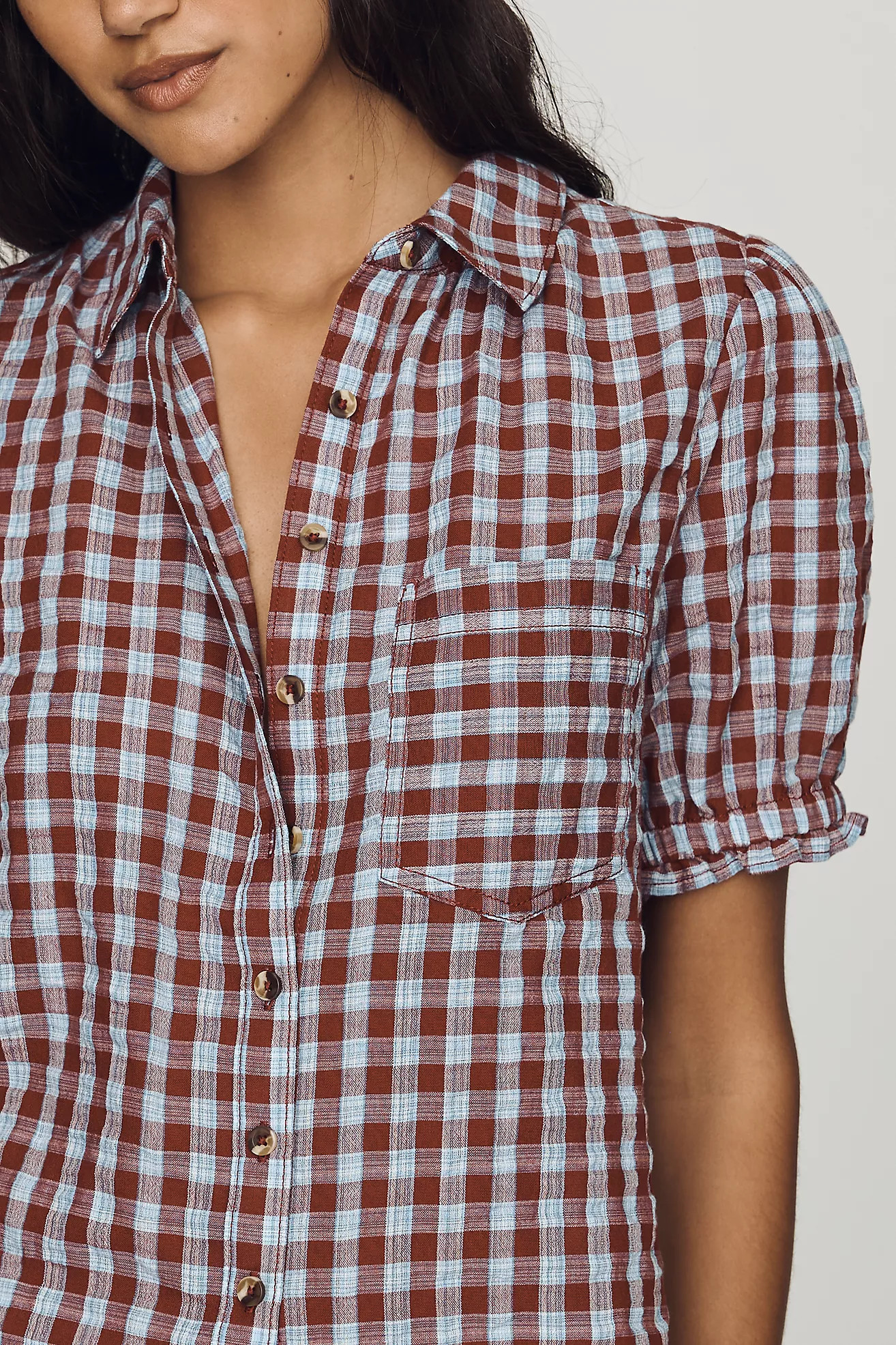 Pilcro Aly Puff-Sleeve Blouse | Anthropologie (US)