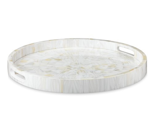 Round Kabibe Shell Tray, Small, White | Williams-Sonoma