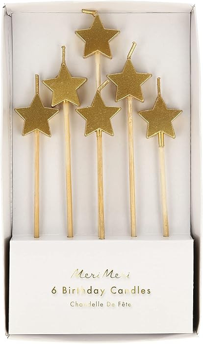 Meri Meri Star Birthday Candles for Cake (Pack of 6), Unscented, Fun Birthday Candles | Amazon (US)