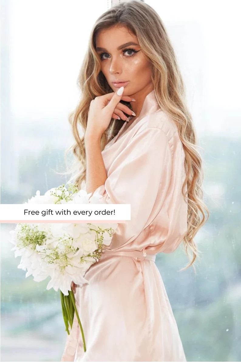 Blush Robe Blush Bridesmaid Robe Blush Wedding Bridesmaid Blush Robes Bridesmaid Robes for Bridal... | Etsy (US)