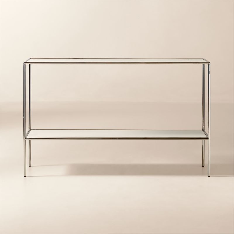 Crain 47" Ivory Enameled Metal Console Table | CB2 | CB2