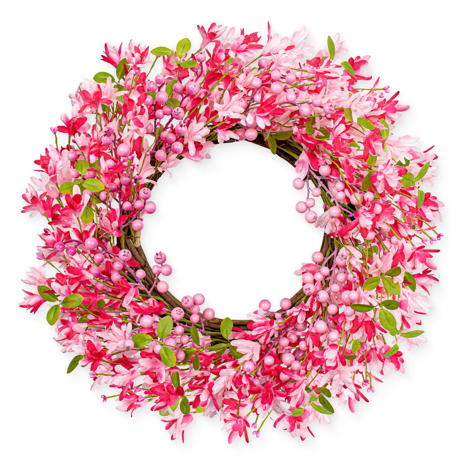 Valentine's Day Wreath 22 Inch Valentines Day Wreaths for Front Door Pink Floral Wreath with Pink... | Amazon (US)