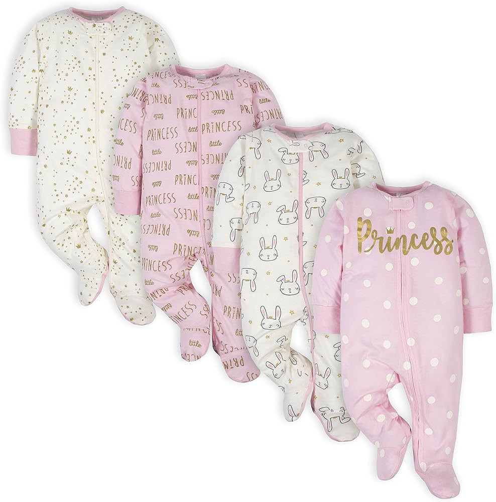 Gerber baby-girls 4 Pack Sleep 'N Play Footie | Amazon (US)