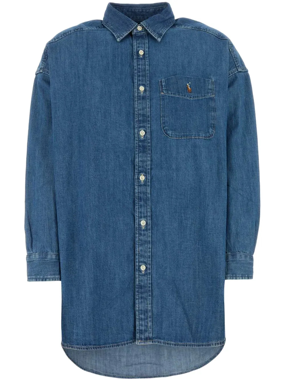 Polo Ralph Lauren Polo Pony-embroidered Denim Shirt | Blue | FARFETCH | Farfetch Global