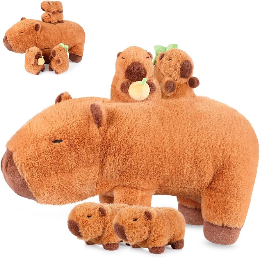 SuzziPals 5-in-1 Capybara Stuffed Animals with Babies Inside, 5Pcs Set Capybara Plush with Mommy ... | Amazon (US)