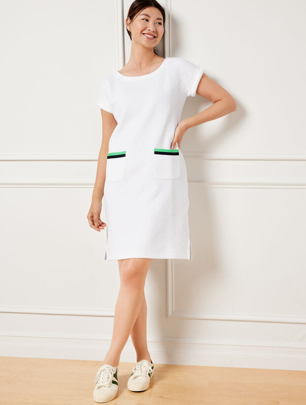Cable Jacquard Short Sleeve Dress | Talbots