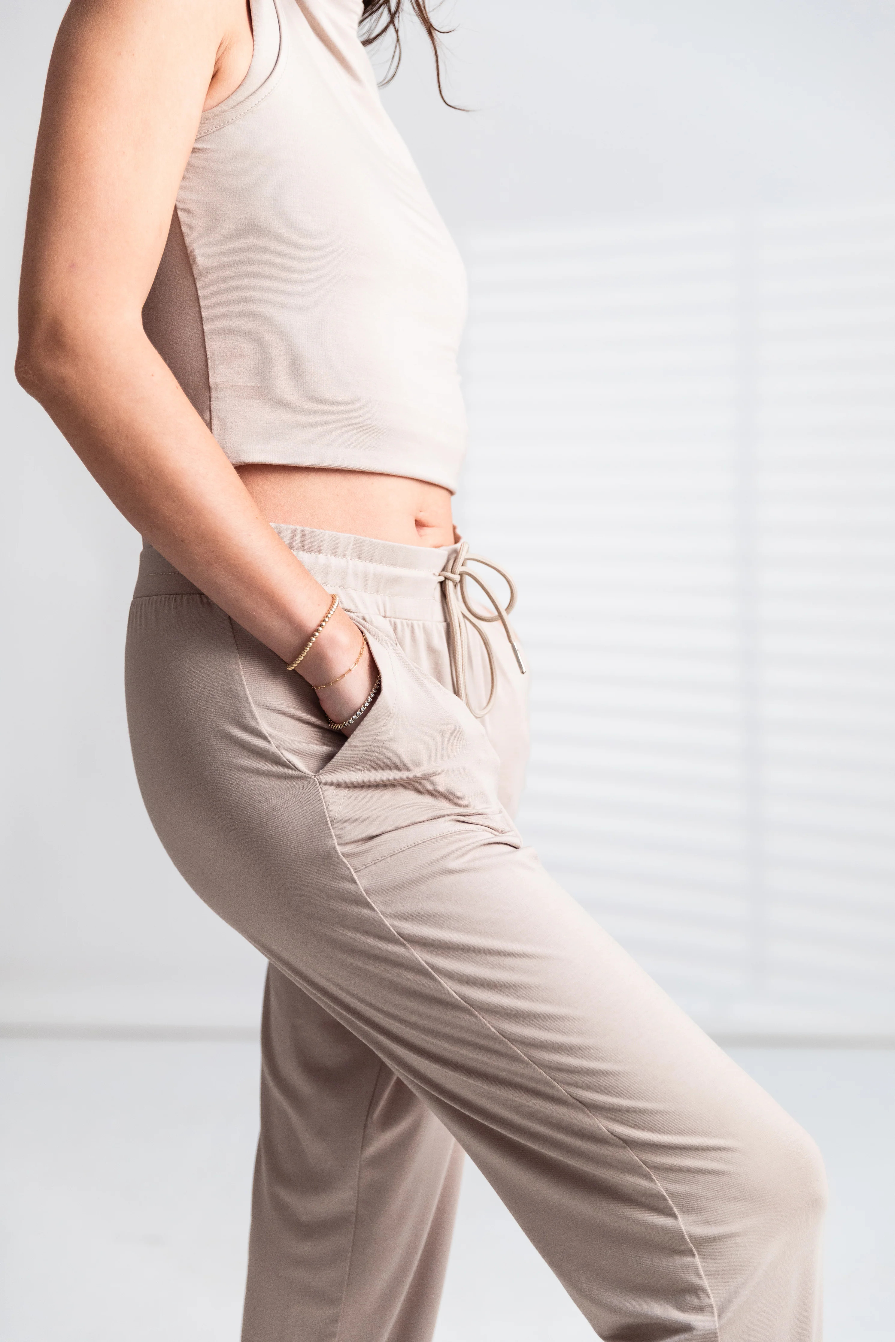 Butter Leisure Jogger in Latte | waverles