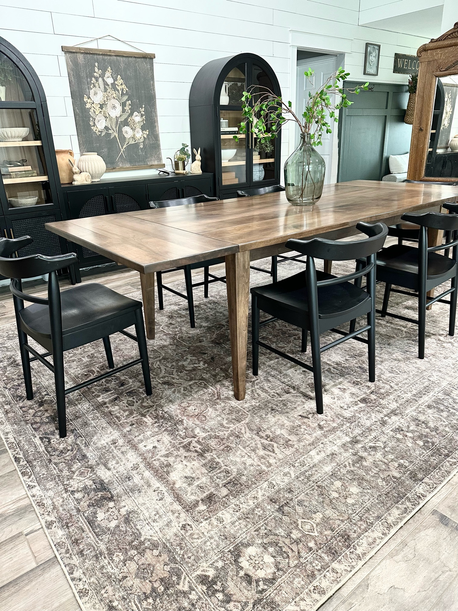 Dining room decor, black dining chairs, dining room rug, loloi rug, magnolia home rug, neutral area rug, greenery stems, Amazon home decor, target home decor 

#LTKHome #LTKStyleTip