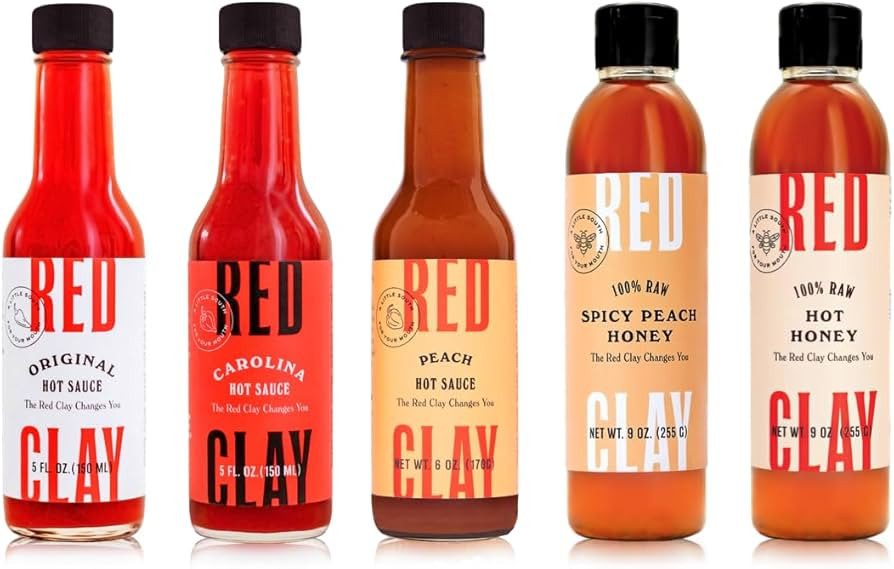 Red Clay Hot Sauce and Hot Honey, Whole Shebang Variety Pack (5 Count) Gift Box, with Original Ho... | Amazon (US)