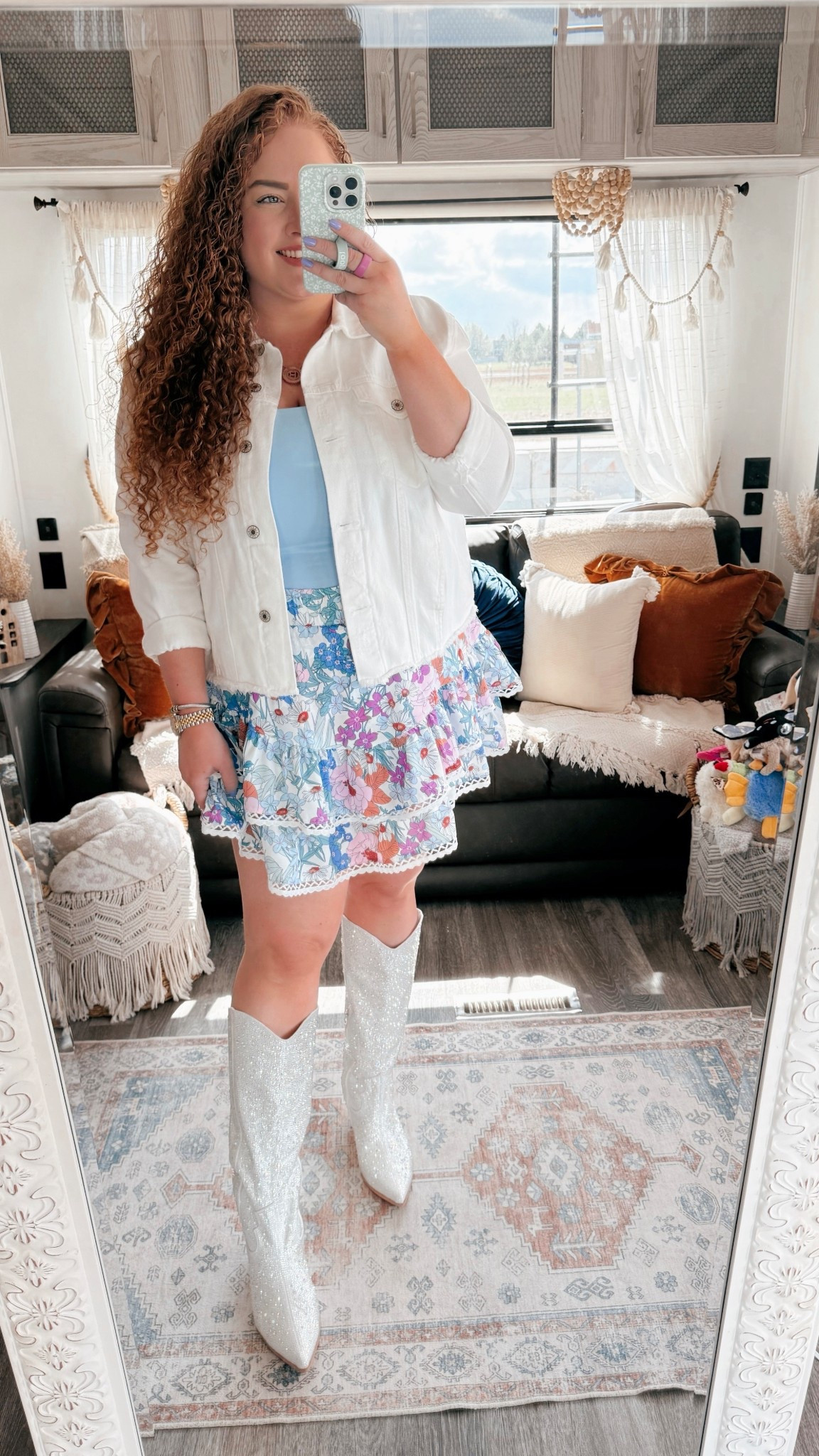 Concert outfit inspo ⚡️🪩🤍concert outfit | concert look | disco cowgirl | Nashville outfit | Nashville bachelorette look | Morgan wallen concert outfit | Taylor swift concert outfit | country concert outfit | western concert outfit | concert season | cowgirl boots | amazon cowboy boots | rhinestone cowgirl boots | amazon rhinestone cowgirl boots | amazon boots | amazon finds | amazon fashion | amazon outfit | amazon look | amazon concert outfit | amazon concert finds | western concert outfit | western fashion | amazon western fashion | amazon western outfit | floral skort | amazon skort | amazon floral skort | floral skirt | bodysuit | blue bodysuit | amazon bodysuit | amazon blue bodysuit | white denim jacket | amazon white denim jacket | spring concert | spring concert outfit 

#LTKSaleAlert #LTKStyleTip #LTKMidsize