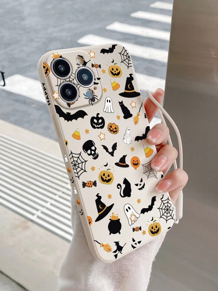 Halloween Cartoon Graphic Phone Case With Lanyard | SHEIN