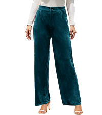 Velvet Pants for Women Dressy Women Casual Wide Leg Pants Stretchy High Waisted Velour Palazzo Pa... | Amazon (US)