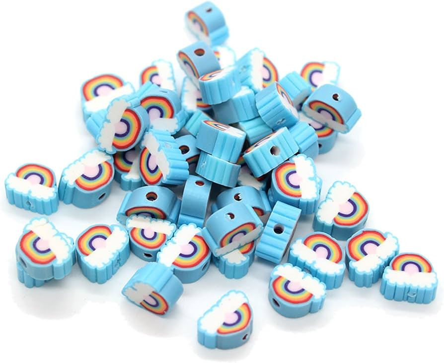 100 Pcs Polymer Clay Beads Mixed Heishi Spacer Beads Supplies for DIY Bracelet Earring Necklace J... | Amazon (US)