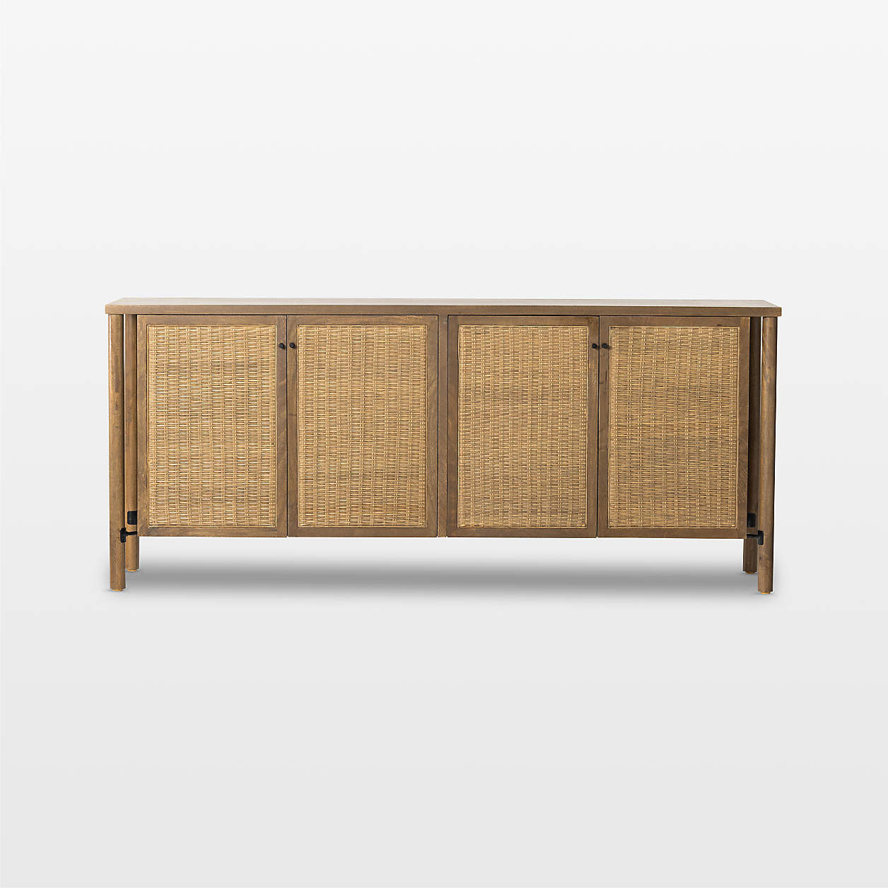 Veta 74" Taupe Cane and Wood Credenza + Reviews | Crate & Barrel | Crate & Barrel