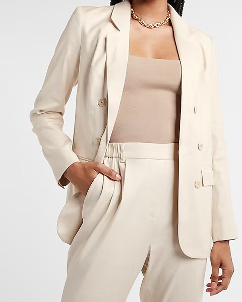 Oversized Linen-Blend Double Breasted Boyfriend Blazer$138.00$138.005 out of 5 stars1 Reviewssand... | Express