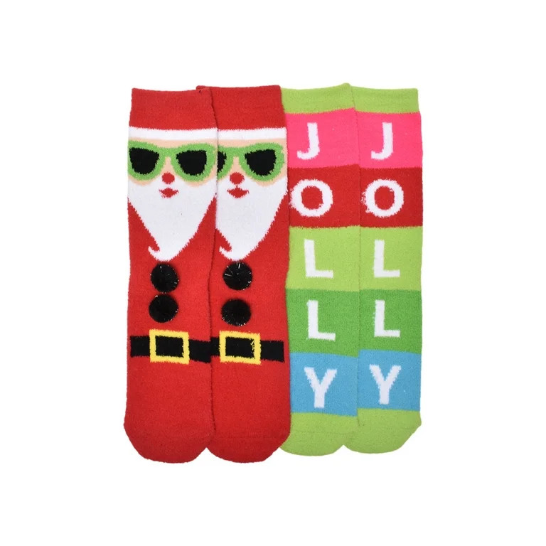 Holiday Time Women's Cozy Crew Socks, 2-Pack, Sock Sizes 4-10 | Walmart (US)