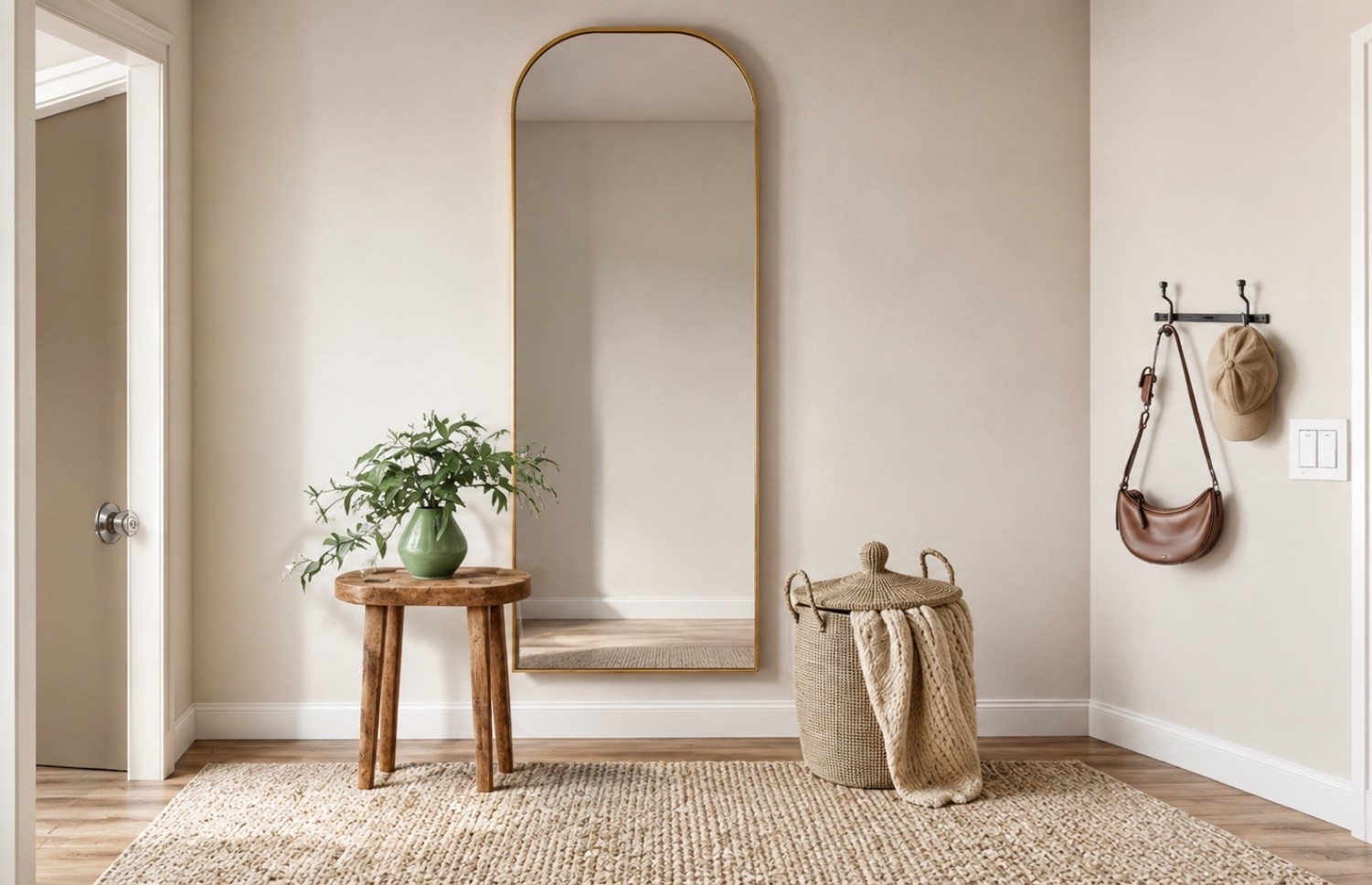 Master bedroom, neutral master bedroom, full length mirror, floor mirror

#LTKHome