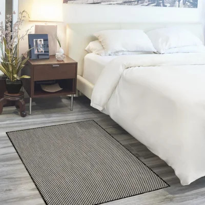 Hartigan Black White Modern Indoor/Outdoor Rug | Wayfair North America
