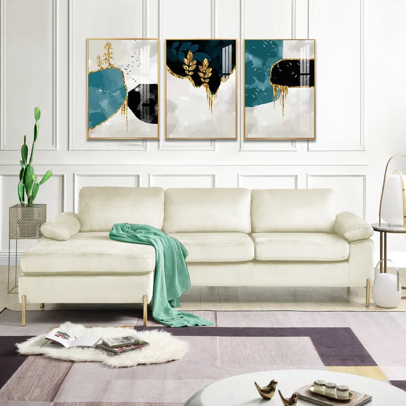 Lian 2 - Piece Velvet Sectional | Wayfair North America