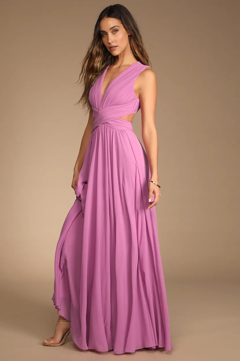 Vivid Imagination Lilac Cutout Maxi Dress | Lavender Dress | Purple Dress | Light Pink Dress | Lulus (US)