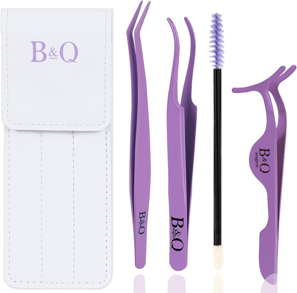 B&Q Eyelash Applicator Tool 3 PCS Lash Applicator Tool Kit Lash Tweezers for Eyelash Extensions A... | Amazon (US)