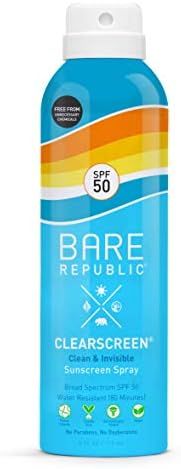 Bare Republic Clearscreen Sunscreen & Sunblock Spray with Vitamin E, Broad Spectrum SPF 50, 6 Fl ... | Amazon (US)