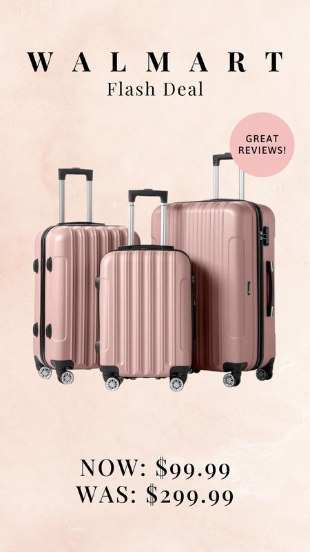 Walmart flash deal on this 3 piece luggage set! Such a great price and great reviews  

#LTKsalealert