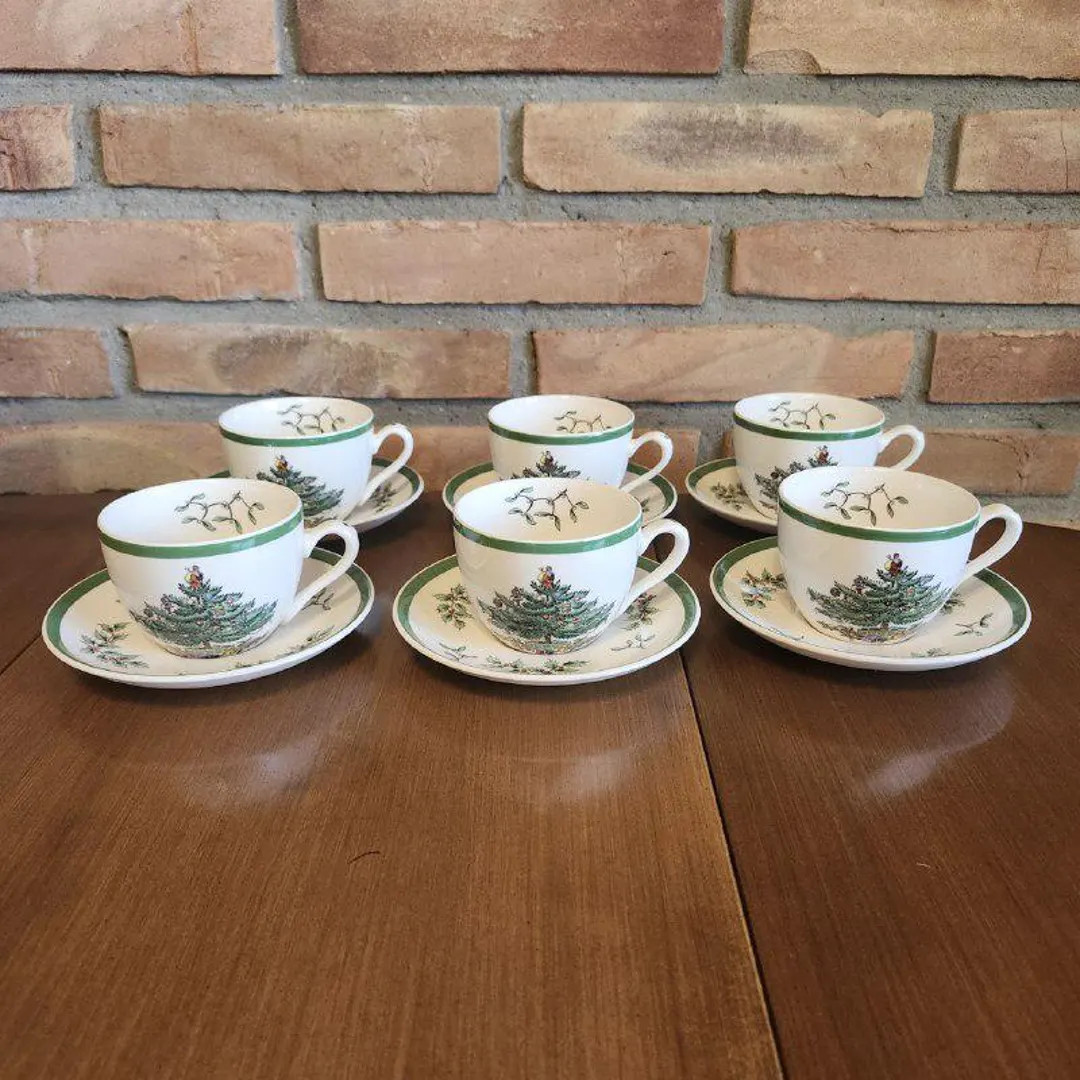Spode Christmas Tree Cup and Saucer Made in England - Etsy | Etsy (US)