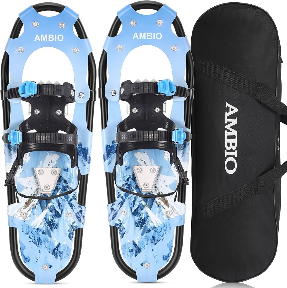 AMBIO Snowshoes for Men Women Youth, Light Weight Aluminum Snow Shoes with Carrying Tote Bag | Amazon (US)