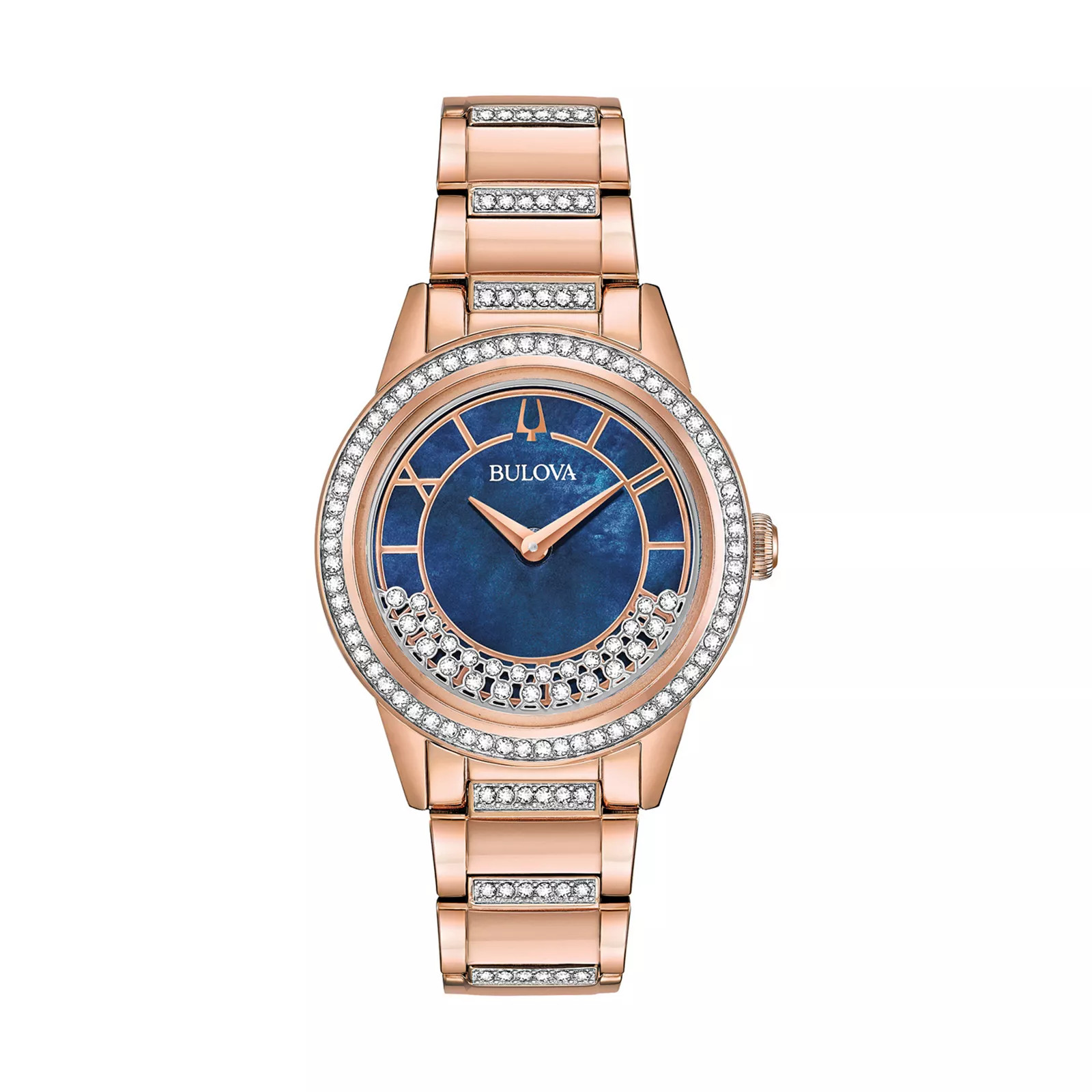 Bulova Women's TurnStyle Crystal Stainless Steel Watch - 98L247, Size: Medium, Pink | Kohl's