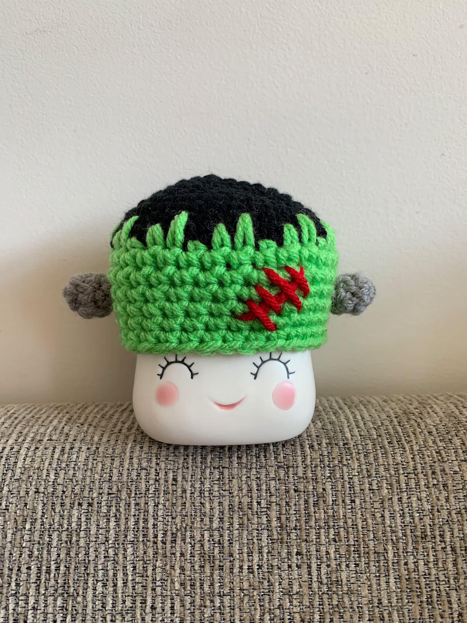Crochet Frankenstein Marshmallow Mug Hat - Etsy | Etsy (US)